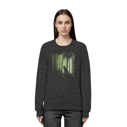 Luchs Wildkatze im Zwielicht Wald - Organic Basic Unisex Sweatshirt