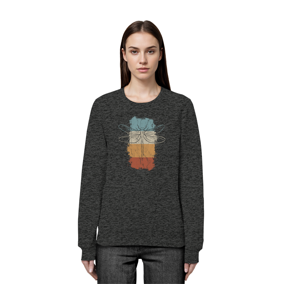 Retro Kunst Libelle | Vintage Dragonfly - Organic Basic Unisex Sweatshirt