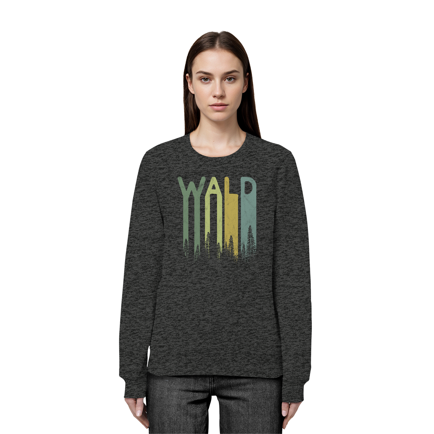 Wald Retro Forst Schriftzug - Organic Basic Unisex Sweatshirt