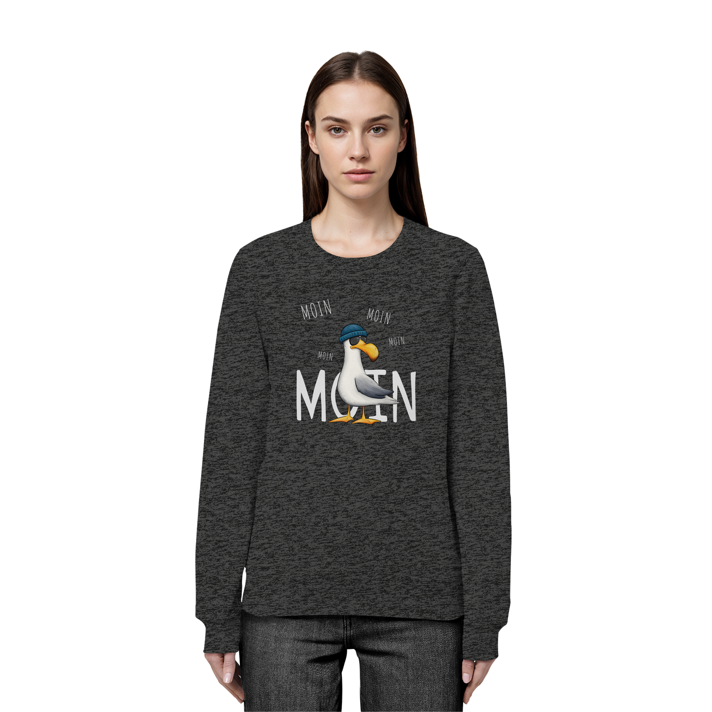 Moin Moin Lässige Hipster Möwe  - Organic Basic Unisex Sweatshirt