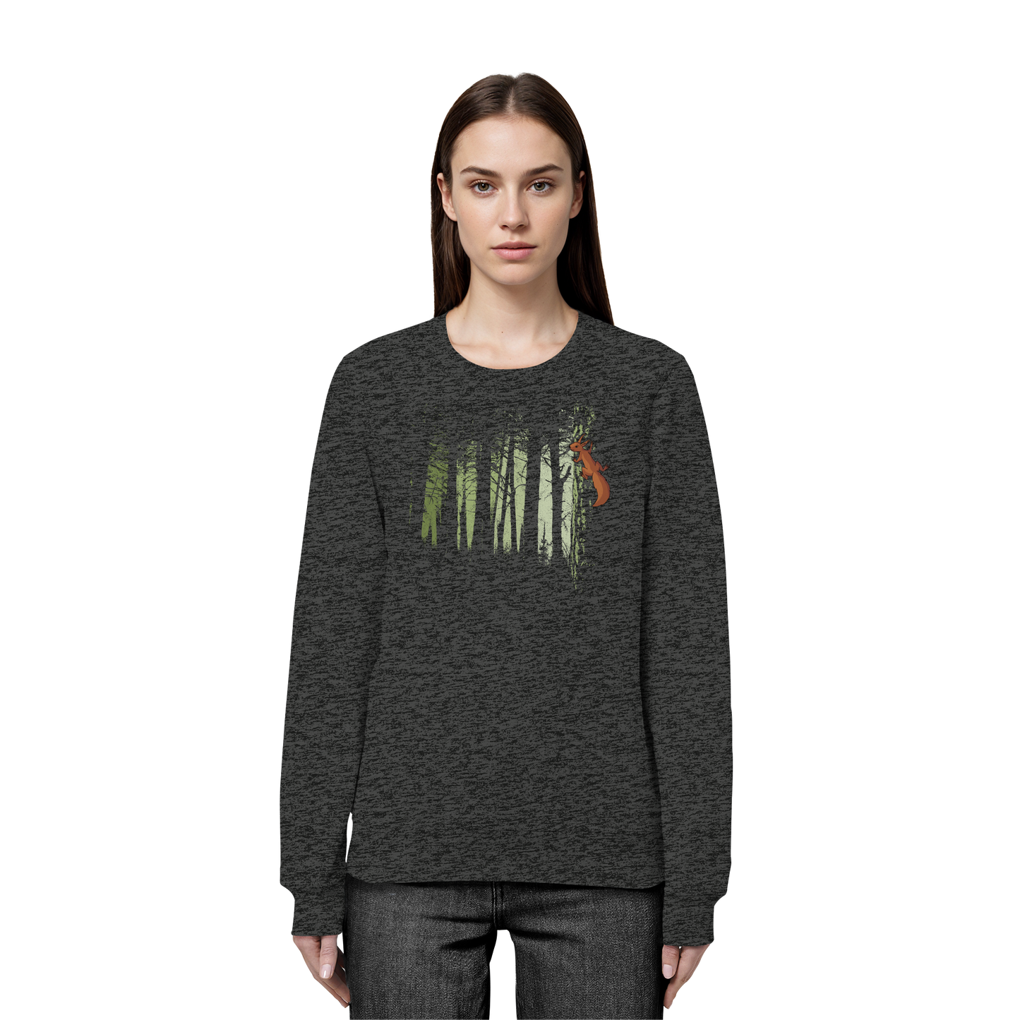 Eichhörnchen im Zwielicht-Wald - Organic Basic Unisex Sweatshirt
