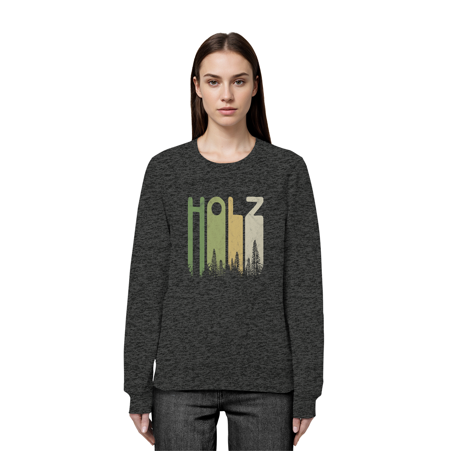 Holz Retro Wald Schriftzug - Organic Basic Unisex Sweatshirt