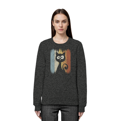 Retro Katze Silhouette - Organic Basic Unisex Sweatshirt