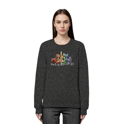 All Colors Matter! Regenbogen Tiere für Vielfalt - Organic Basic Unisex Sweatshirt