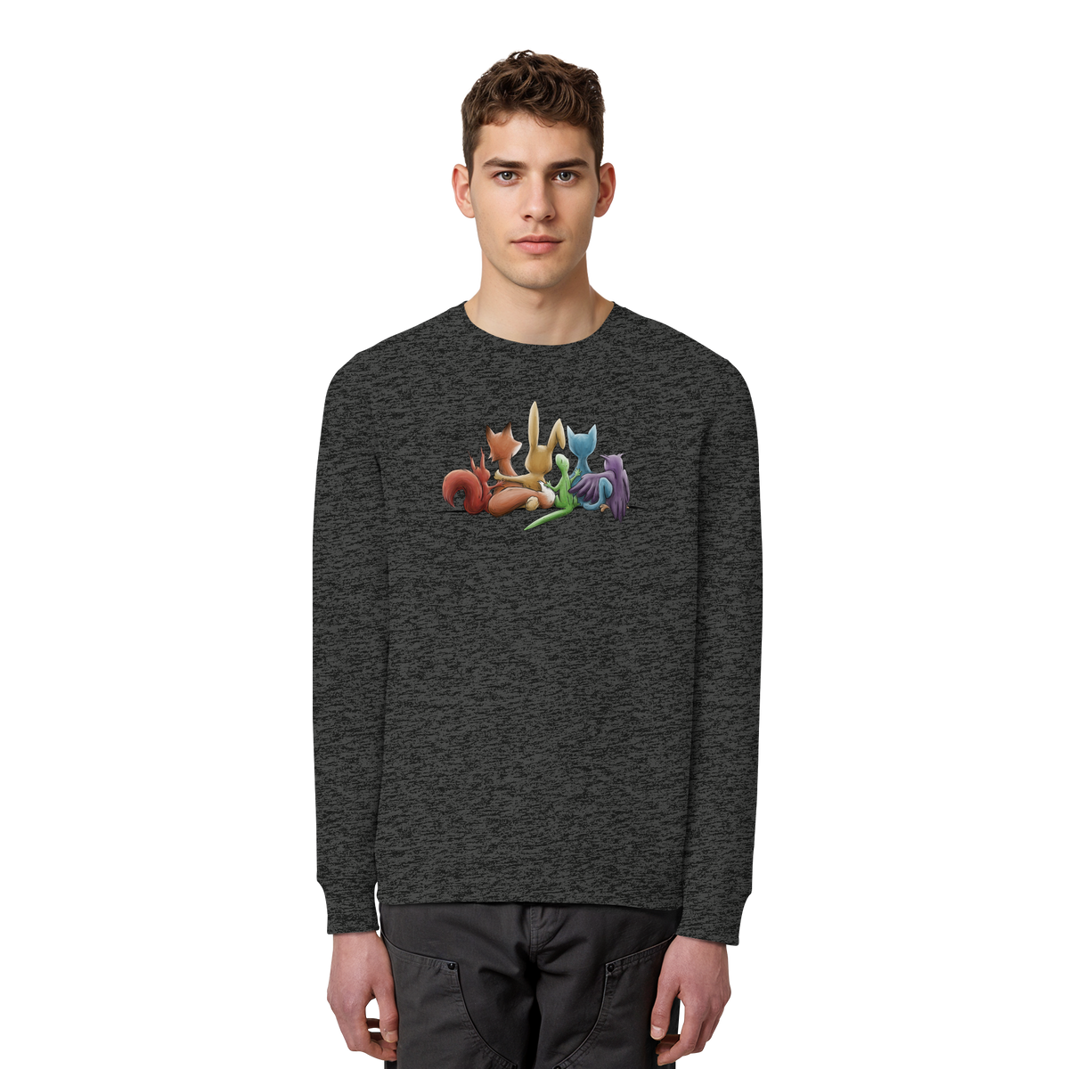Regenbogen Tiere für Freundschaft, Toleranz und Vielfalt - Organic Basic Unisex Sweatshirt