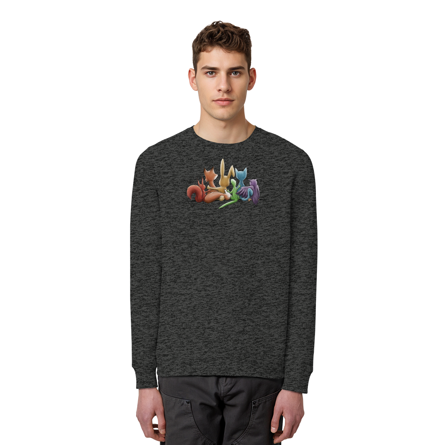 Regenbogen Tiere für Freundschaft, Toleranz und Vielfalt - Organic Basic Unisex Sweatshirt