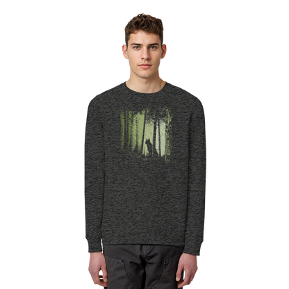 Luchs Wildkatze im Zwielicht Wald - Organic Basic Unisex Sweatshirt