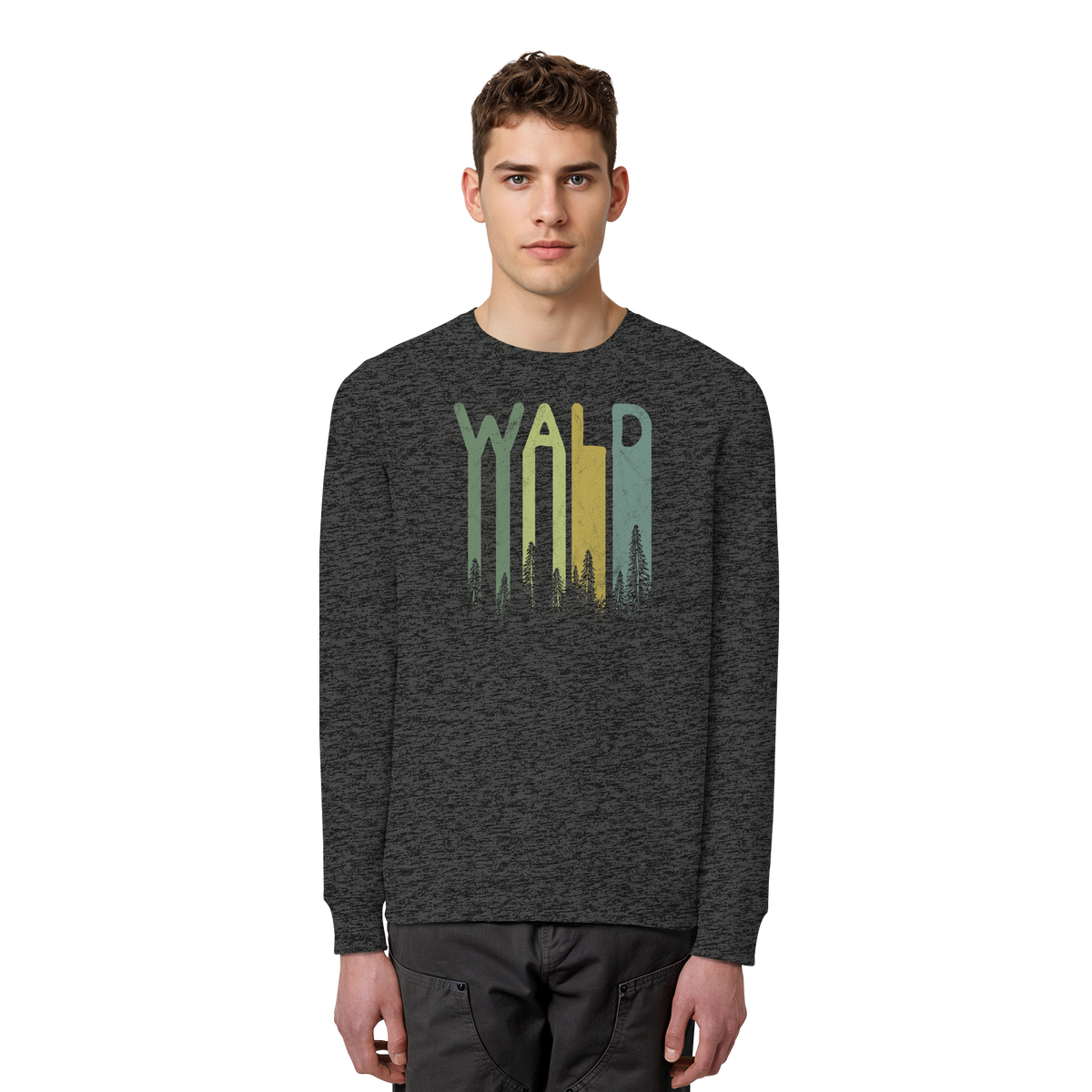 Wald Retro Forst Schriftzug - Organic Basic Unisex Sweatshirt