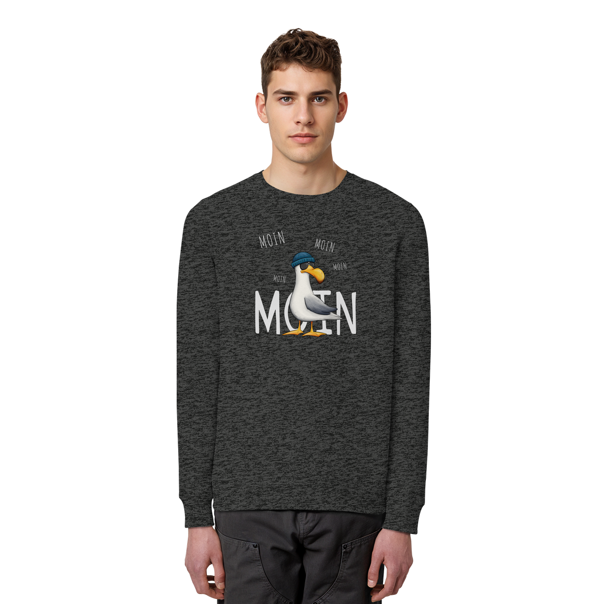 Moin Moin Lässige Hipster Möwe  - Organic Basic Unisex Sweatshirt