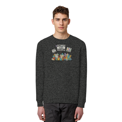 Demo-Katzen gegen Faschismus und für Vielfalt - Organic Basic Unisex Sweatshirt