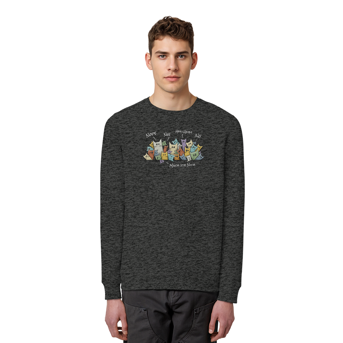 Nope, Nee, Nö Katzen - Organic Basic Unisex Sweatshirt