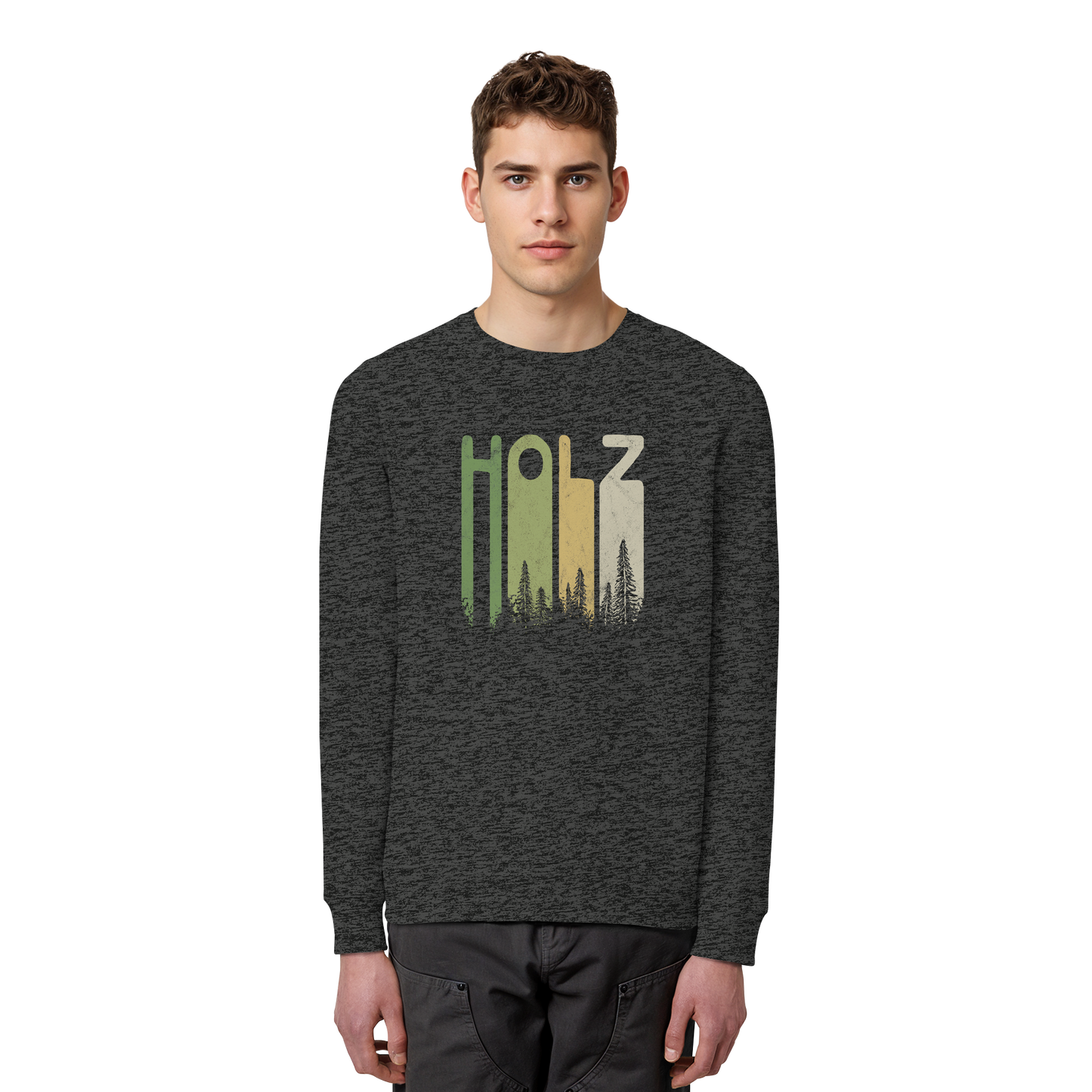 Holz Retro Wald Schriftzug - Organic Basic Unisex Sweatshirt