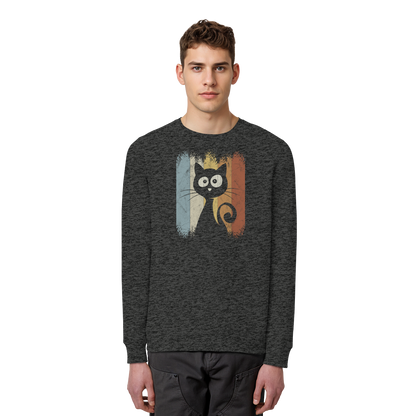 Retro Katze Silhouette - Organic Basic Unisex Sweatshirt