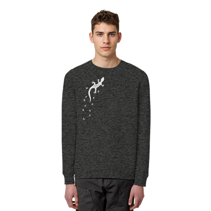 Gecko Eidechse Silhouette hell - Organic Basic Unisex Sweatshirt