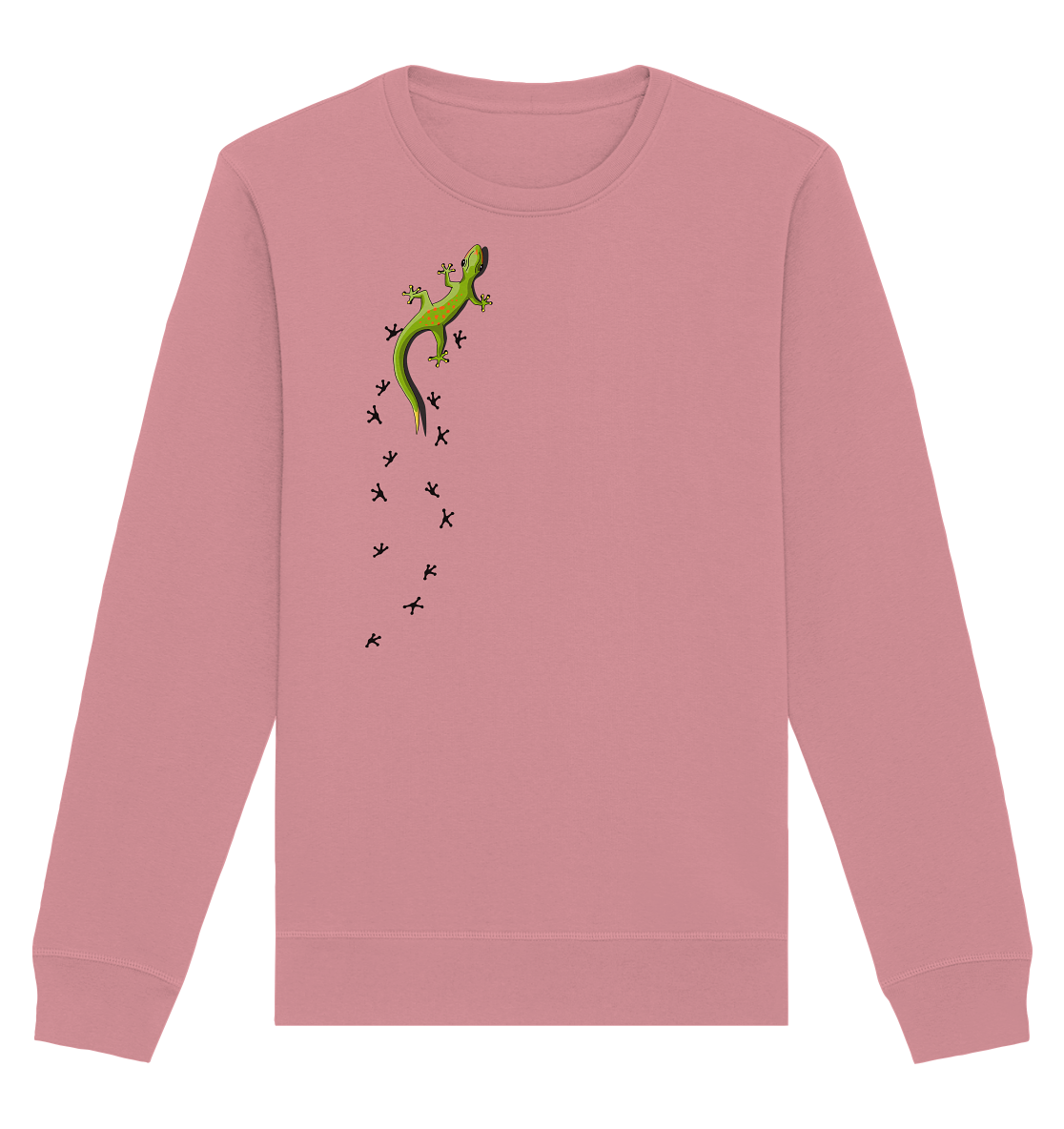 Kletternder Gecko mit Spuren - Organic Basic Unisex Sweatshirt