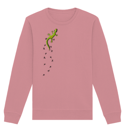 Kletternder Gecko mit Spuren - Organic Basic Unisex Sweatshirt