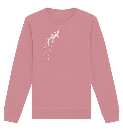 Gecko Eidechse Silhouette hell - Organic Basic Unisex Sweatshirt