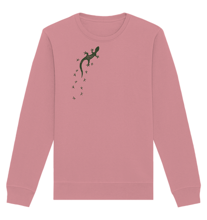 Gecko Eidechse Silhouette dunkel - Organic Basic Unisex Sweatshirt