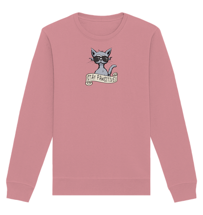 Stay Pawsitive Bleib lässig Hipster Katze - Organic Basic Unisex Sweatshirt