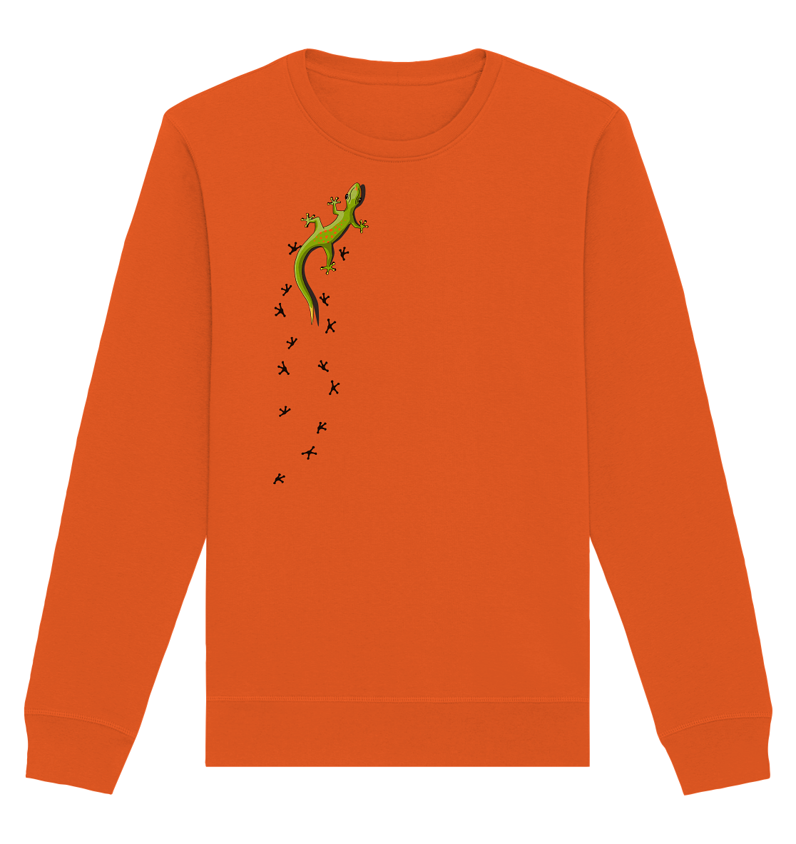 Kletternder Gecko mit Spuren - Organic Basic Unisex Sweatshirt