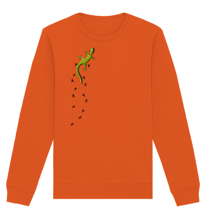 Kletternder Gecko mit Spuren - Organic Basic Unisex Sweatshirt