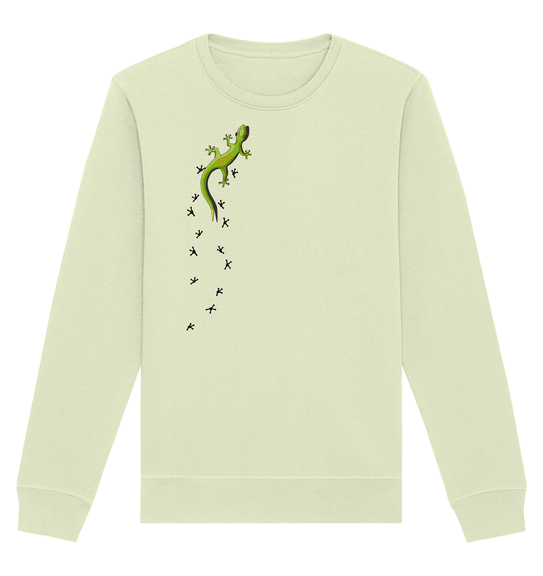 Kletternder Gecko mit Spuren - Organic Basic Unisex Sweatshirt