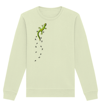 Kletternder Gecko mit Spuren - Organic Basic Unisex Sweatshirt