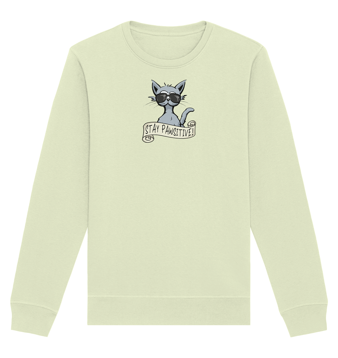 Stay Pawsitive Bleib lässig Hipster Katze - Organic Basic Unisex Sweatshirt