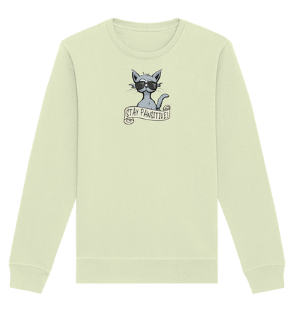 Stay Pawsitive Bleib lässig Hipster Katze - Organic Basic Unisex Sweatshirt