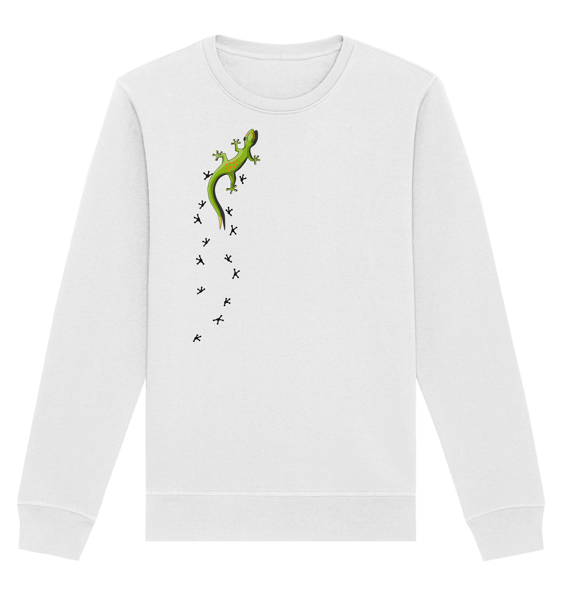 Kletternder Gecko mit Spuren - Organic Basic Unisex Sweatshirt