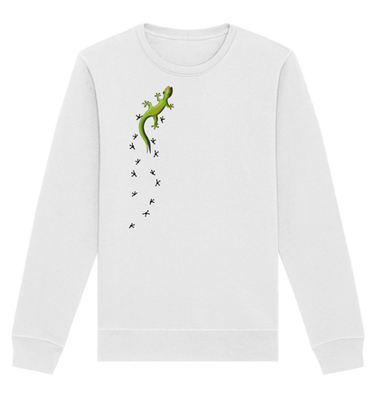 Kletternder Gecko mit Spuren - Organic Basic Unisex Sweatshirt