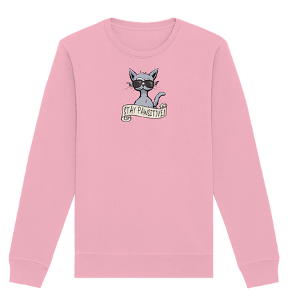Stay Pawsitive Bleib lässig Hipster Katze - Organic Basic Unisex Sweatshirt