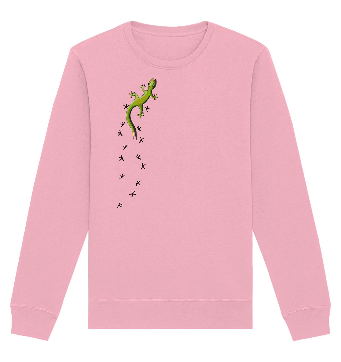 Kletternder Gecko mit Spuren - Organic Basic Unisex Sweatshirt
