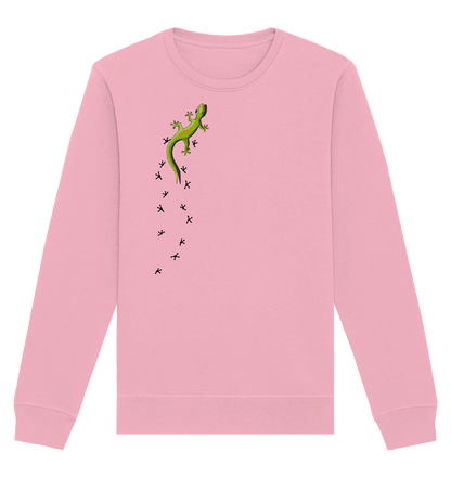 Kletternder Gecko mit Spuren - Organic Basic Unisex Sweatshirt