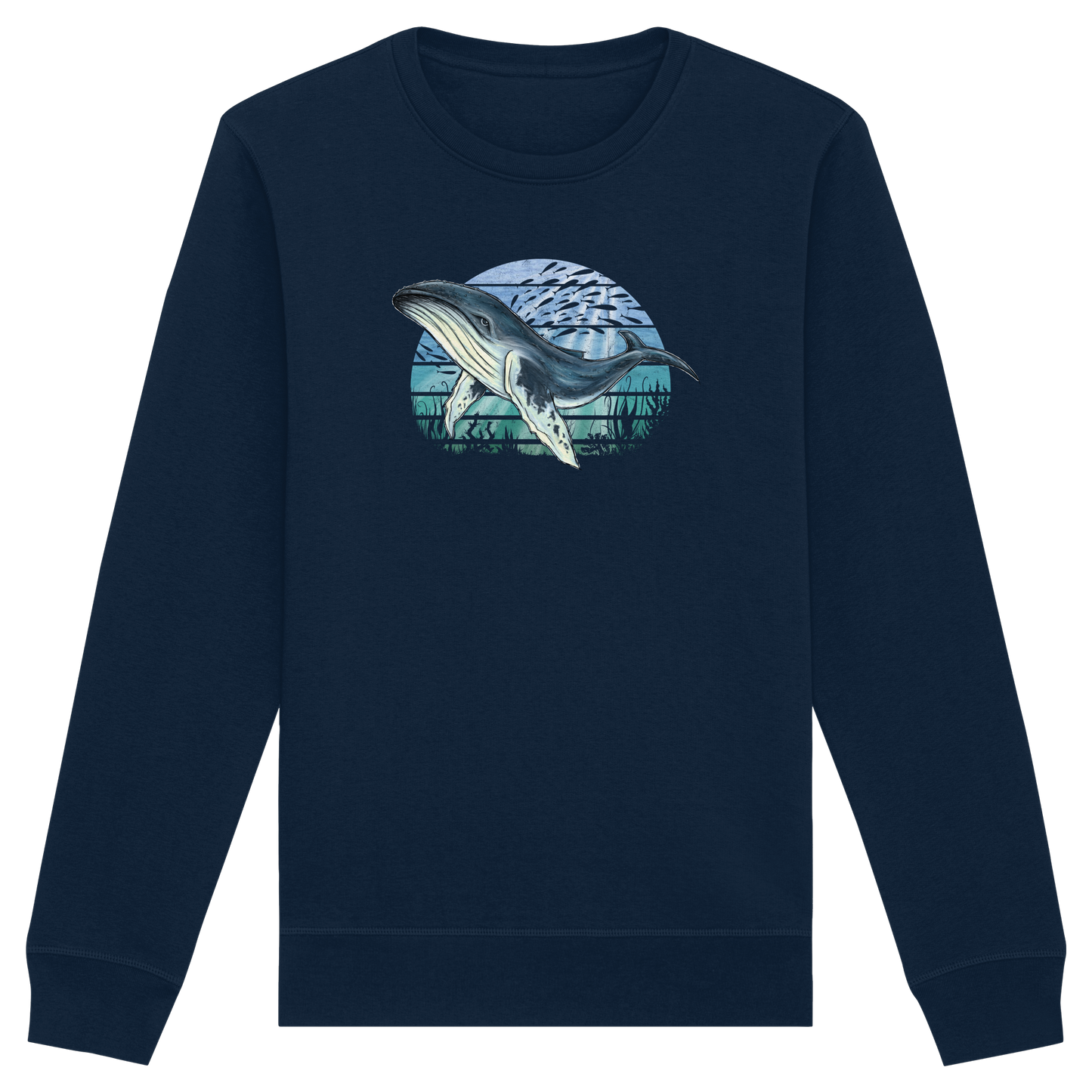 Retro Unterwasser Buckelwal - Organic Basic Unisex Sweatshirt