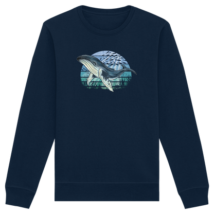 Retro Unterwasser Buckelwal - Organic Basic Unisex Sweatshirt