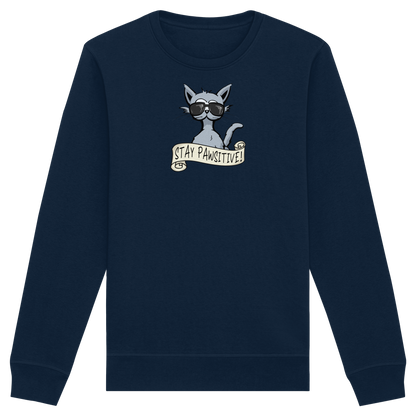 Stay Pawsitive Bleib lässig Hipster Katze - Organic Basic Unisex Sweatshirt