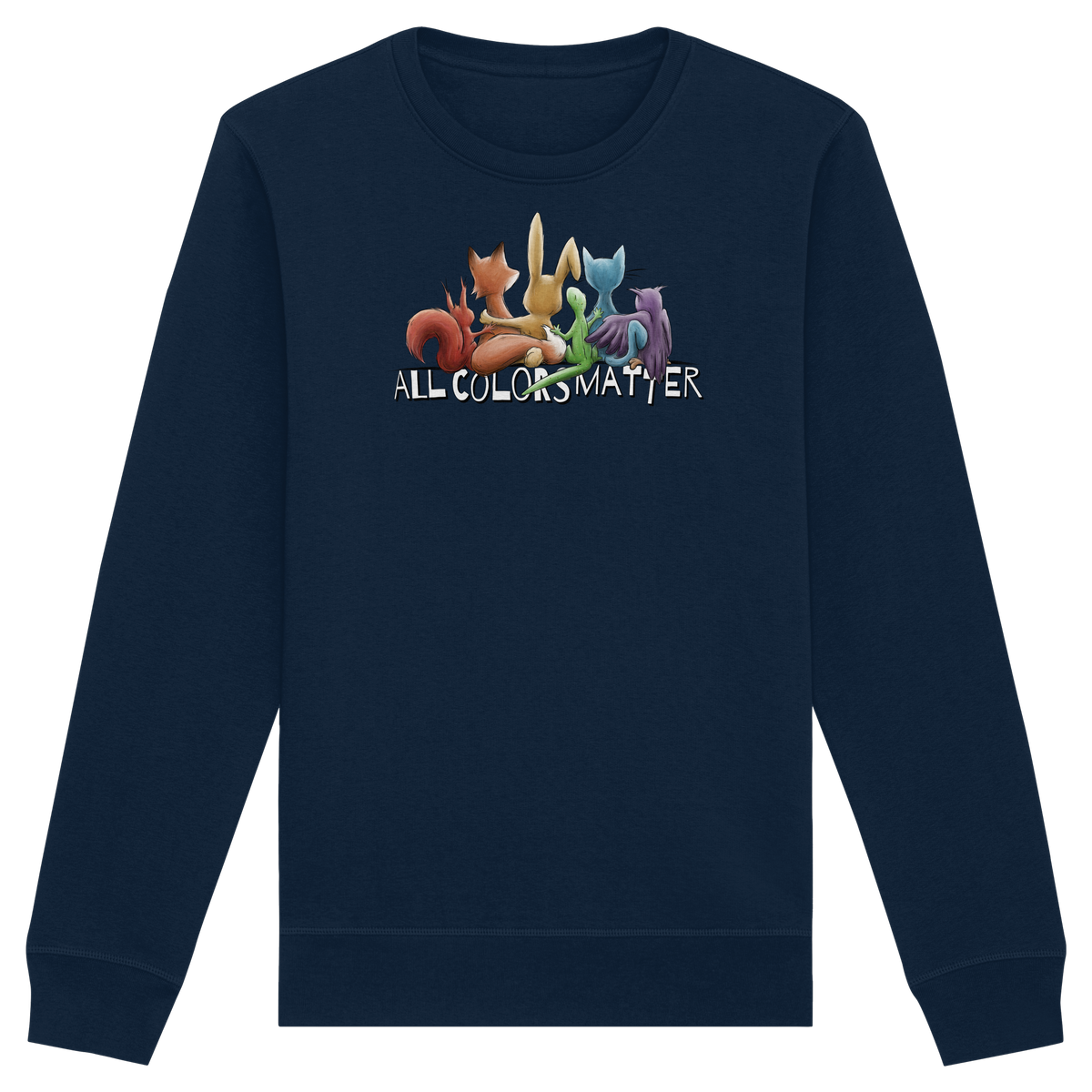 All Colors Matter! Regenbogen Tiere für Vielfalt - Organic Basic Unisex Sweatshirt