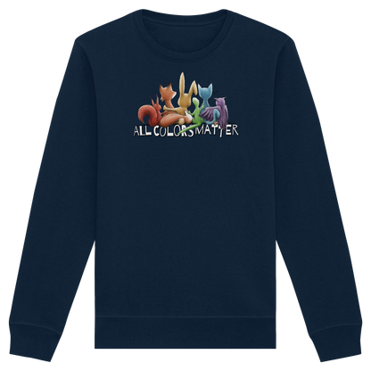 All Colors Matter! Regenbogen Tiere für Vielfalt - Organic Basic Unisex Sweatshirt