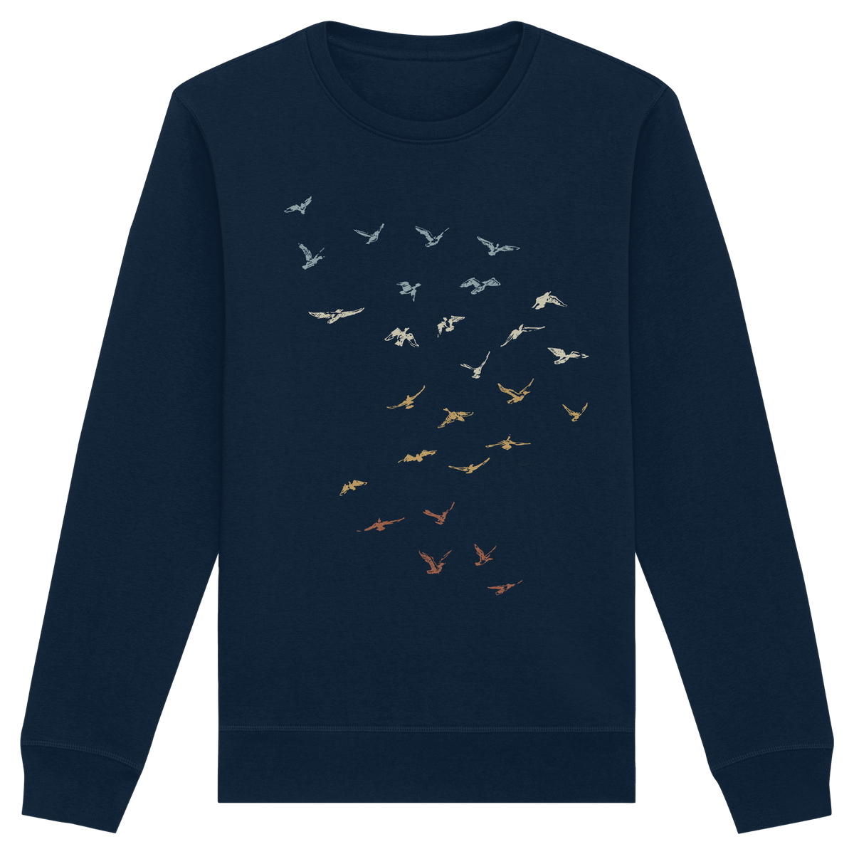 Retro Vogel Schwarm - Organic Basic Unisex Sweatshirt