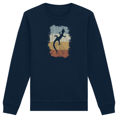Retro Gecko Salamander Silhouette - Organic Basic Unisex Sweatshirt