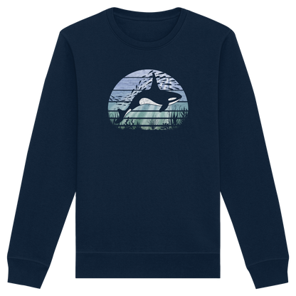 Retro Tiefsee Schwertwal Orca - Organic Basic Unisex Sweatshirt