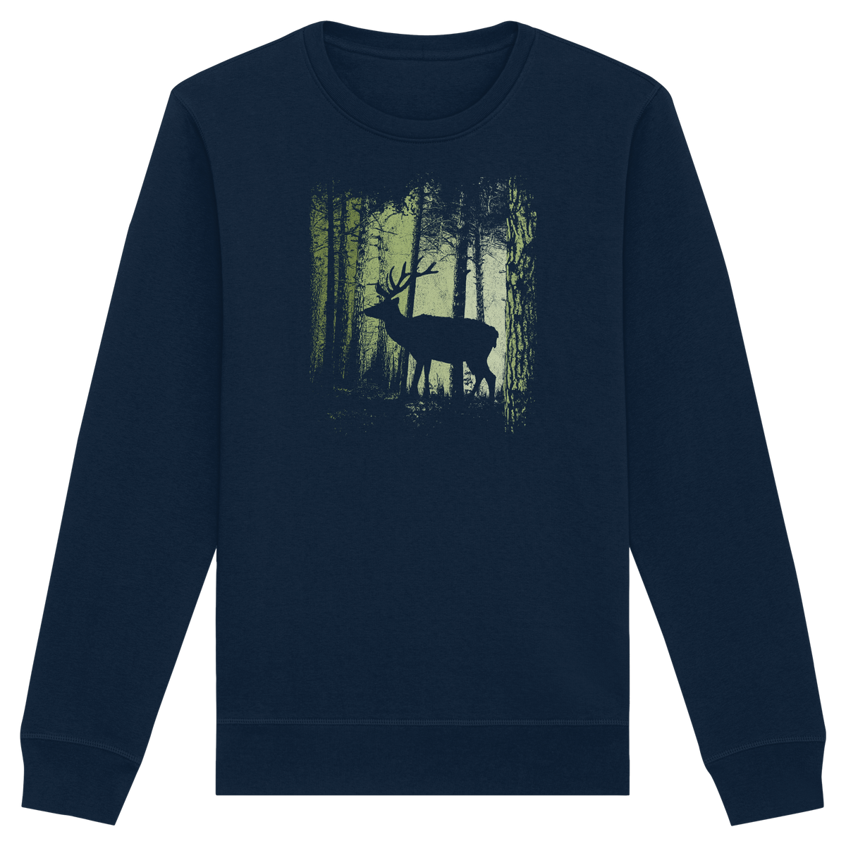 Hirsch im Zwielicht Wald - Organic Basic Unisex Sweatshirt