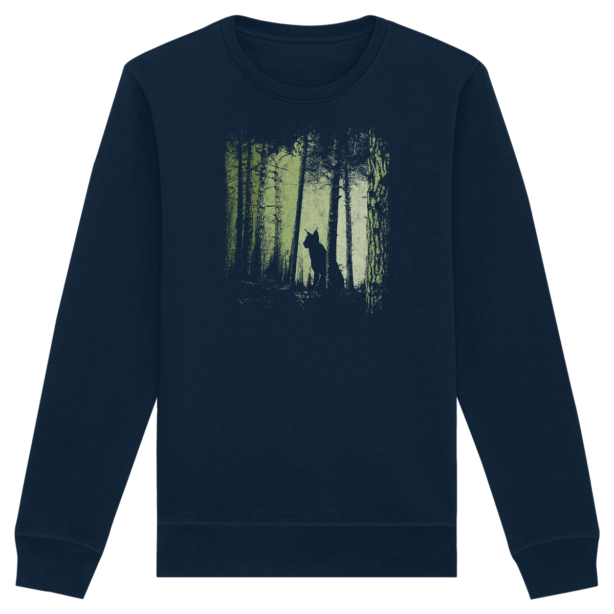 Luchs Wildkatze im Zwielicht Wald - Organic Basic Unisex Sweatshirt