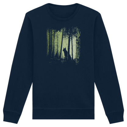 Luchs Wildkatze im Zwielicht Wald - Organic Basic Unisex Sweatshirt