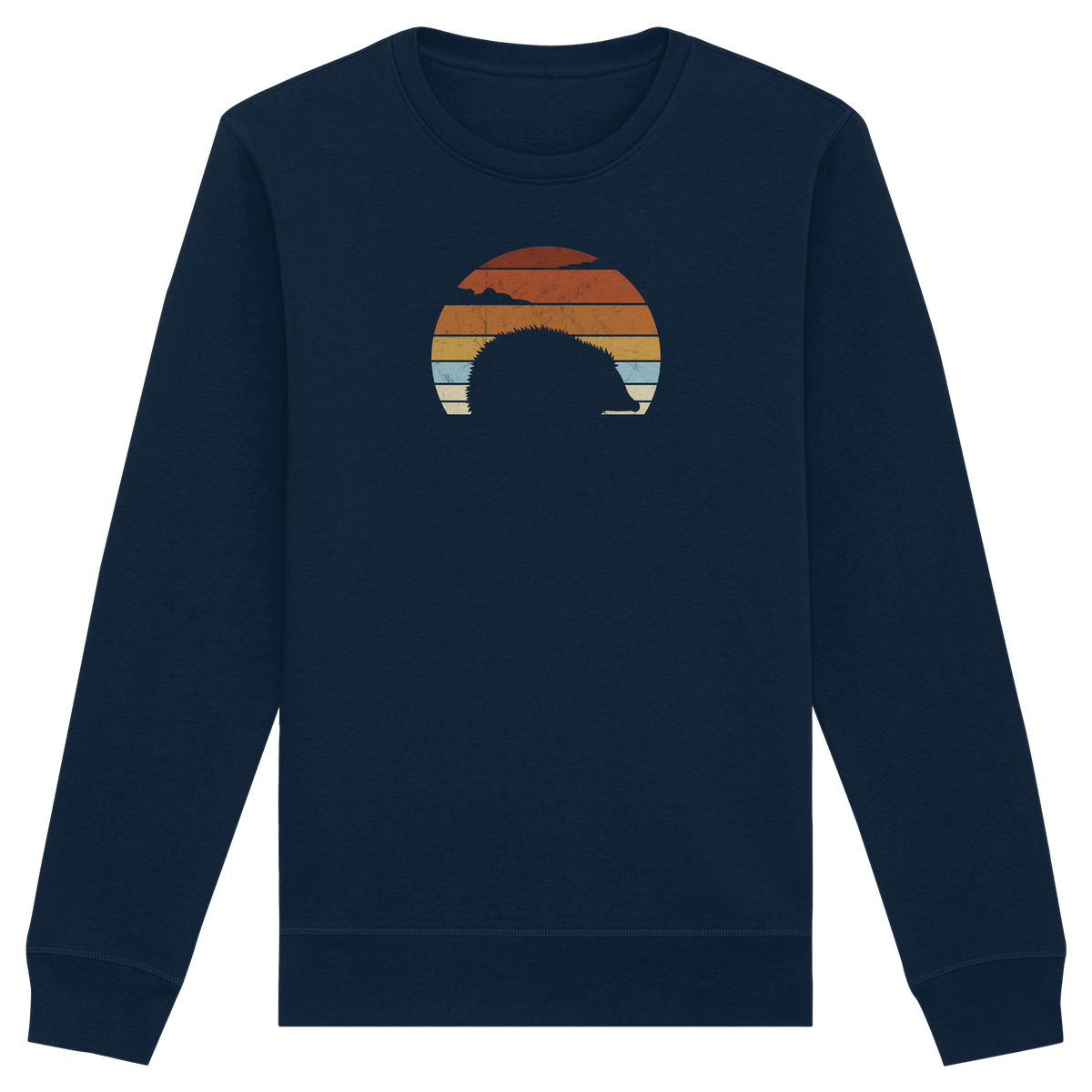 Retro Igel Silhouette im Sonnenuntergang - Organic Basic Unisex Sweatshirt