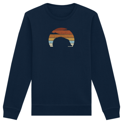 Retro Igel Silhouette im Sonnenuntergang - Organic Basic Unisex Sweatshirt