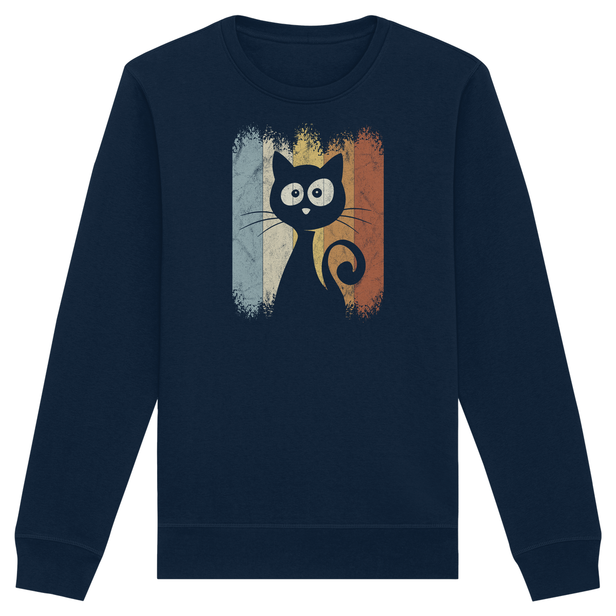 Retro Katze Silhouette - Organic Basic Unisex Sweatshirt