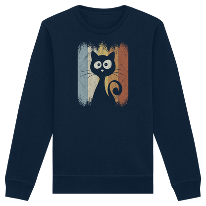 Retro Katze Silhouette - Organic Basic Unisex Sweatshirt