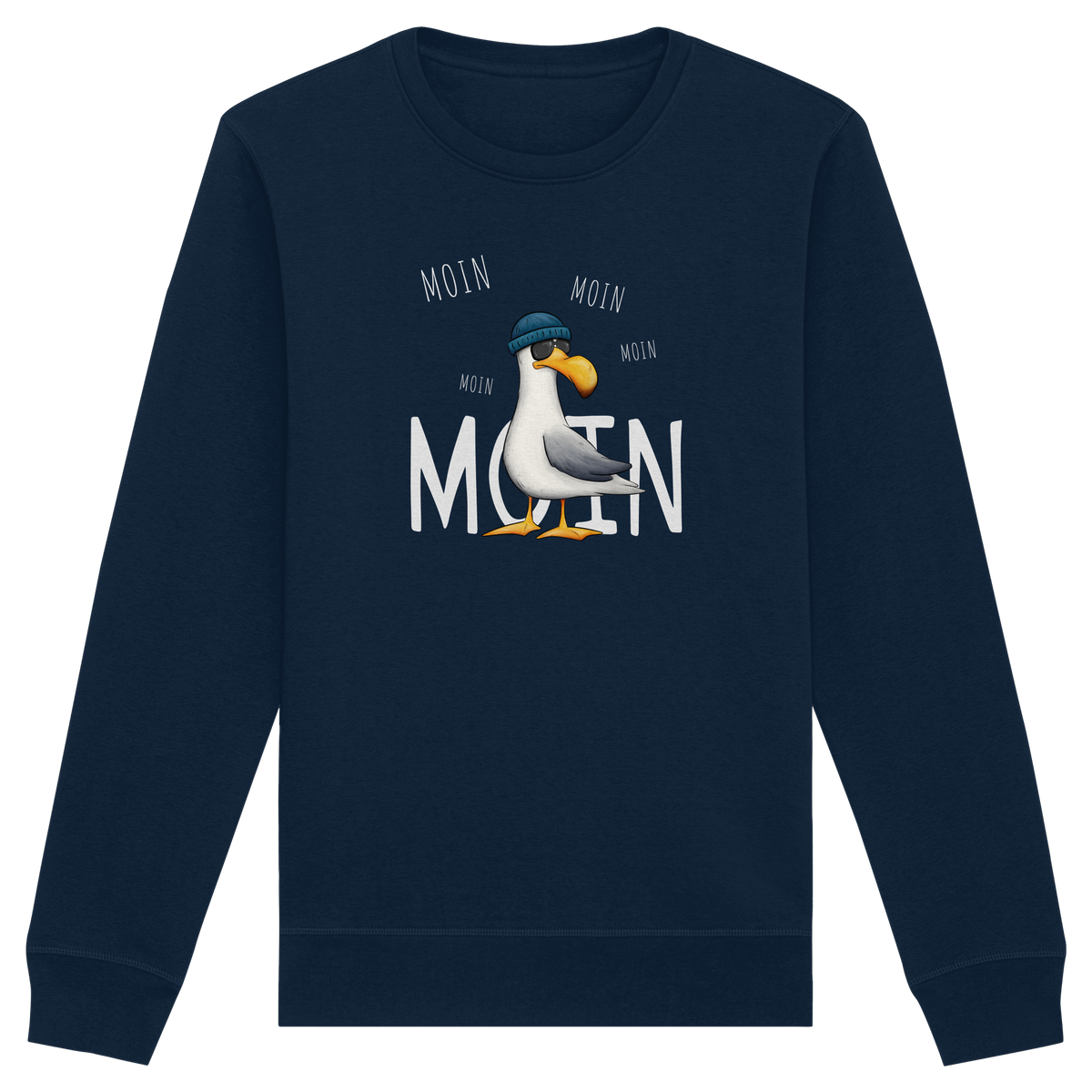 Moin Moin Lässige Hipster Möwe  - Organic Basic Unisex Sweatshirt